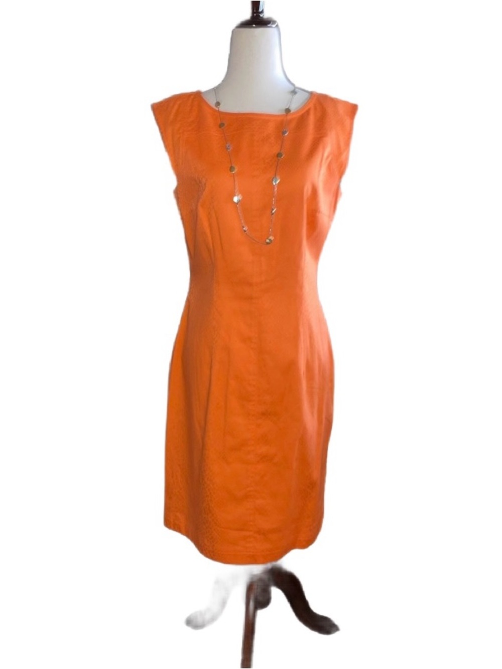 Andrew Marc Orange Midi Dress